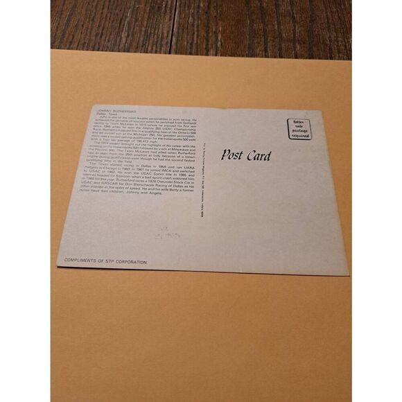 Vintage Johnny Rutherford #61 STP NASCAR Postcard 1974 Chevy Racing Pictorial - Picture 3 of 3